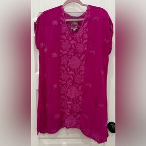 Johnny Was Fuchsia Floral Tunic